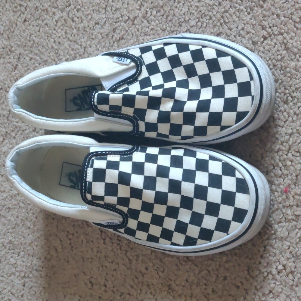 Vans Classic Black and White Checkered Slip Ons women's size 8